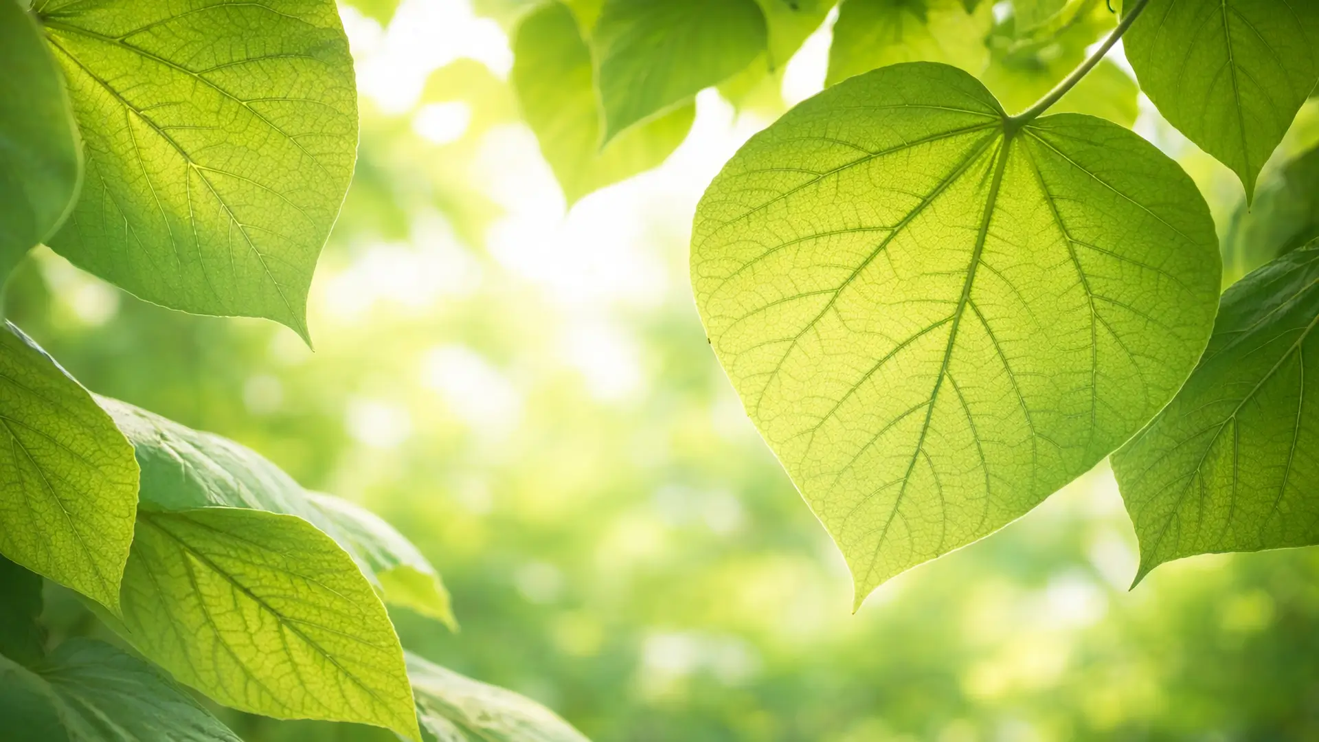 Große grüne Blätter eines Kiri-Baums für den Klimaschutz